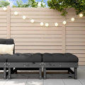 Gartenhocker mit Kissen 2 Stk. Grau Massivholz Kiefer