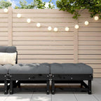 Gartenhocker mit Kissen 2 Stk. Schwarz Massivholz Kiefer