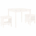 3-tlg. Garten-Bistro-Set Weiß Massivholz Kiefer