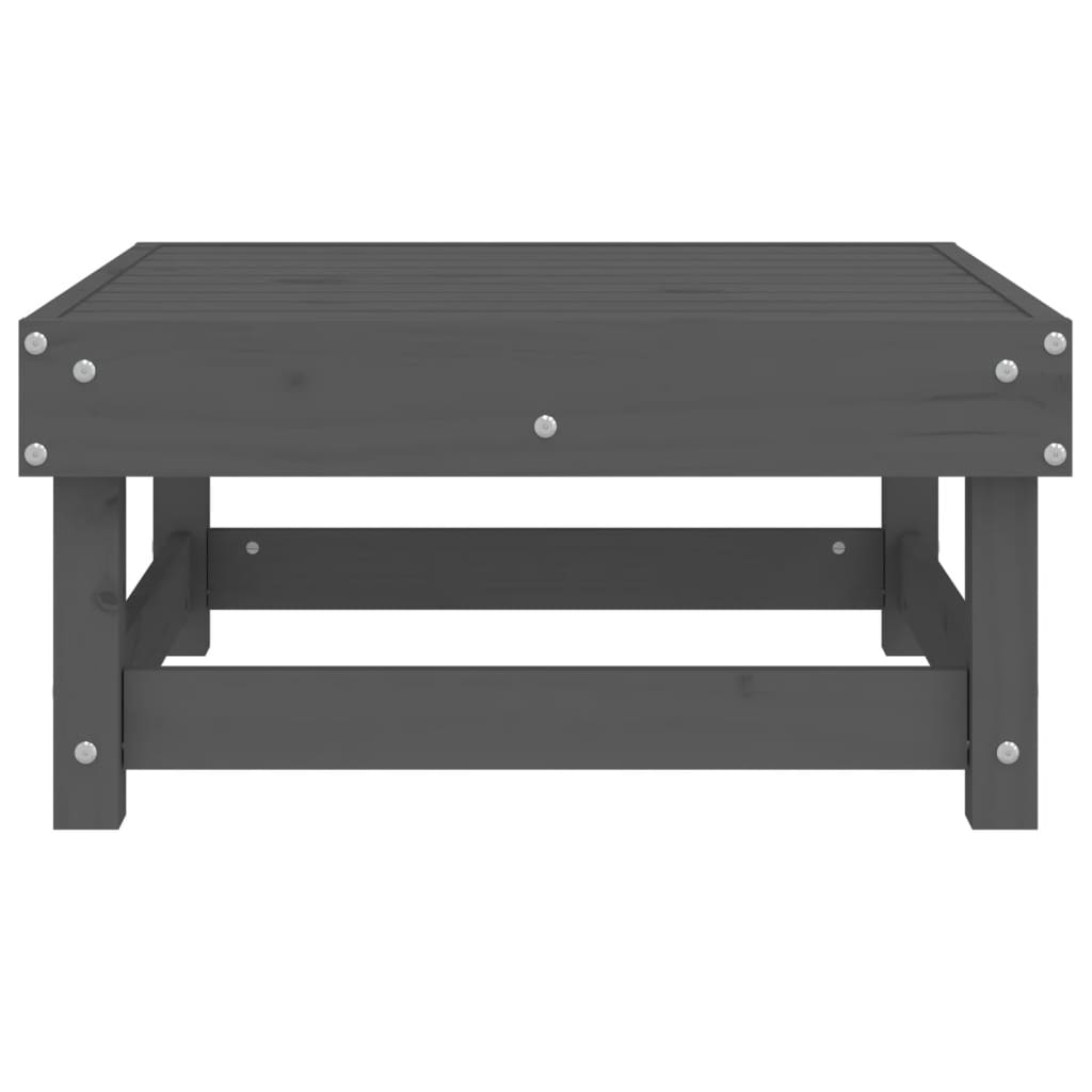 Gartenhocker Grau Massivholz Kiefer