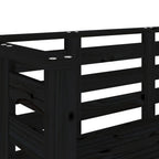 Gartenbank Schwarz 111,5x53x71 cm Massivholz Kiefer