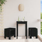Gartenhocker 2 Stk. Schwarz 40x36x45 cm Massivholz Kiefer