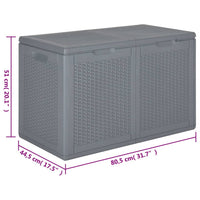 Gartenbox Grau PP Rattan 180 L