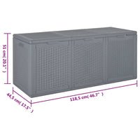 Gartenbox Grau PP Rattan 270 L