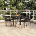 5-tlg. Garten-Essgruppe Schwarz Poly Rattan