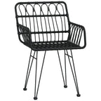 9-tlg. Garten-Essgruppe Schwarz Poly Rattan