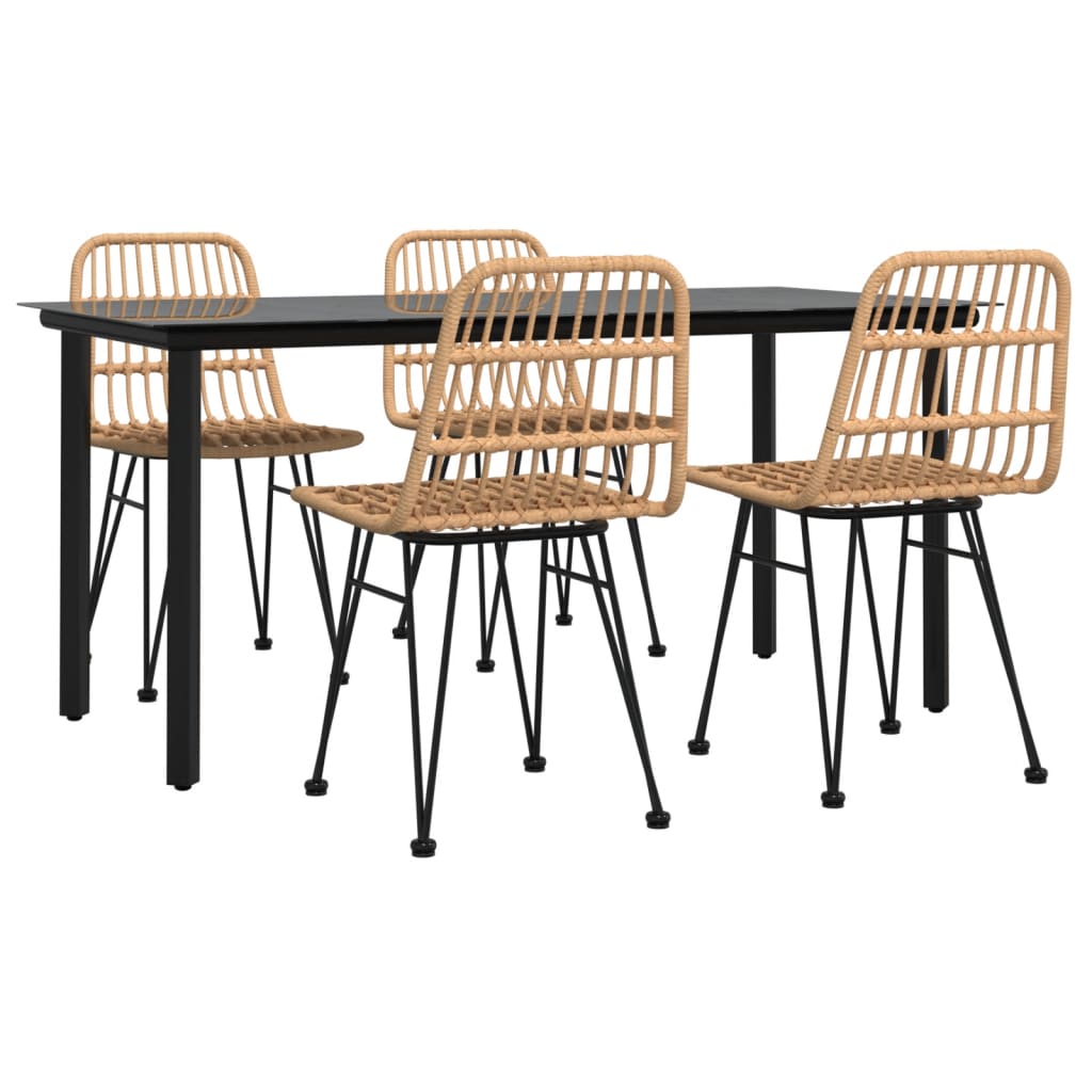 5-tlg. Garten-Essgruppe Poly Rattan