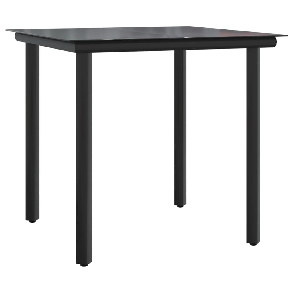 3-tlg. Garten-Essgruppe Schwarz Poly Rattan
