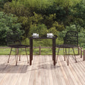 3-tlg. Garten-Essgruppe Schwarz Poly Rattan