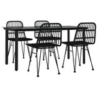 5-tlg. Garten-Essgruppe Schwarz Poly Rattan