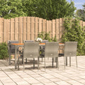 7-tlg. Garten-Essgruppe mit Kissen Grau Poly Rattan