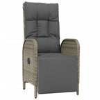 7-tlg. Garten-Essgruppe mit Kissen Grau Poly Rattan