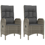 5-tlg. Garten-Essgruppe mit Kissen Grau Poly Rattan