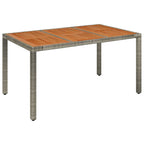 5-tlg. Garten-Essgruppe mit Kissen Grau Poly Rattan