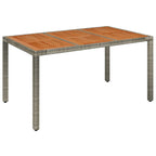 7-tlg. Garten-Essgruppe mit Kissen Grau Poly Rattan