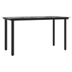 9-tlg. Garten-Essgruppe mit Kissen Schwarz Poly Rattan
