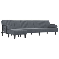 Schlafsofa in L-Form Dunkelgrau 260x140x70 cm Samt