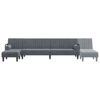 Schlafsofa in L-Form Dunkelgrau 260x140x70 cm Samt