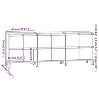 Sideboards 3 Stk. Grau Sonoma 60x35x70 cm Holzwerkstoff