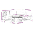 5-tlg. Garten-Lounge-Set mit Kissen Massivholz Douglasie
