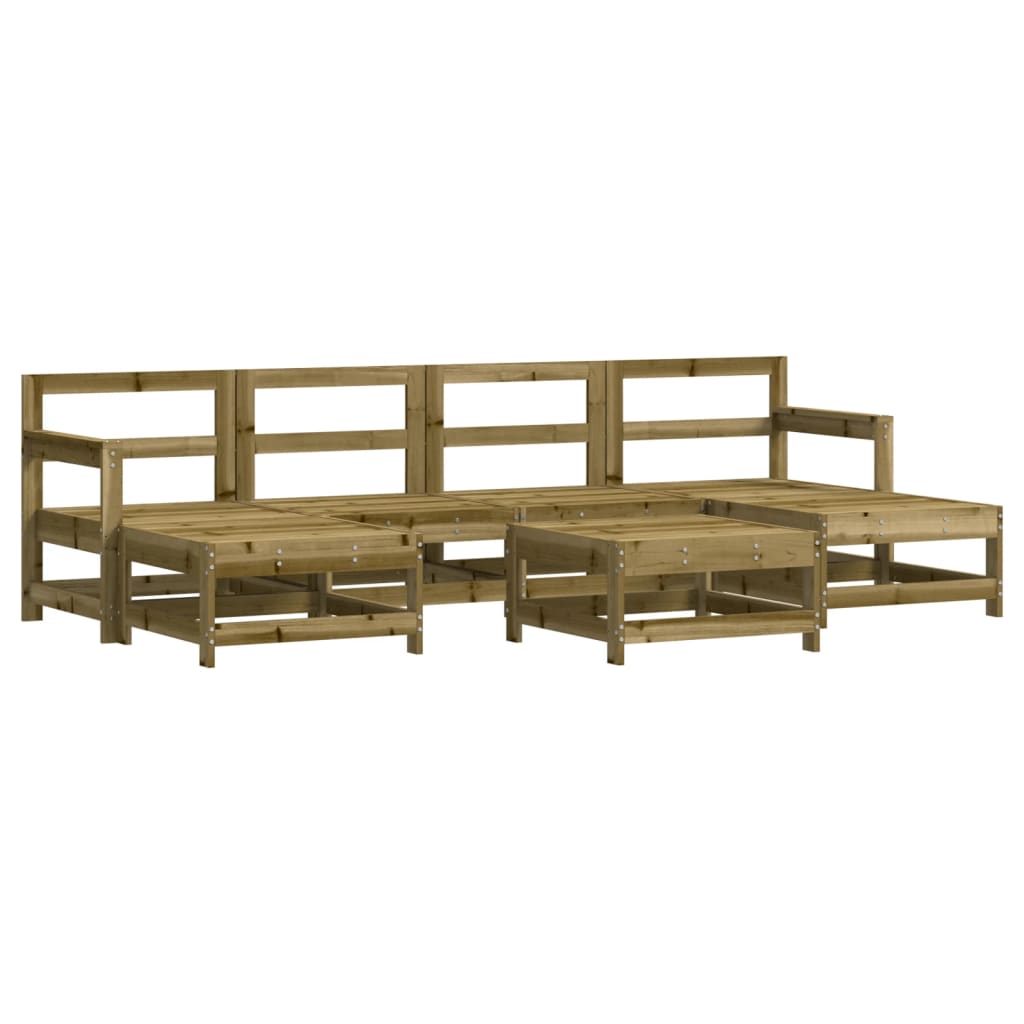 7-tlg. Garten-Lounge-Set mit Kissen Imprägniertes Kiefernholz