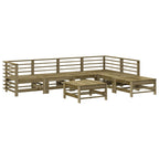 7-tlg. Garten-Lounge-Set mit Kissen Imprägniertes Kiefernholz