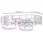 6-tlg. Garten-Lounge-Set mit Kissen Massivholz