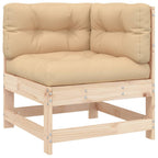 5-tlg. Garten-Lounge-Set mit Kissen Massivholz