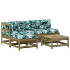 5-tlg. Garten-Lounge-Set mit Kissen Imprägniertes Kiefernholz