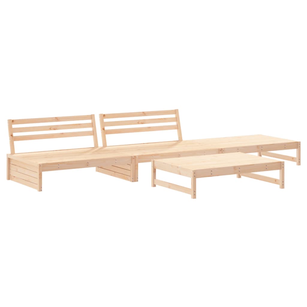 4-tlg. Garten-Lounge-Set mit Kissen Massivholz