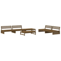 6-tlg. Garten-Lounge-Set mit Kissen Honigbraun Massivholz