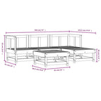 5-tlg. Garten-Lounge-Set Massivholz Kiefer