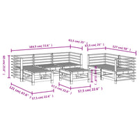 7-tlg. Garten-Lounge-Set Honigbraun Massivholz Kiefer