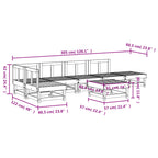 7-tlg. Garten-Lounge-Set Massivholz Kiefer
