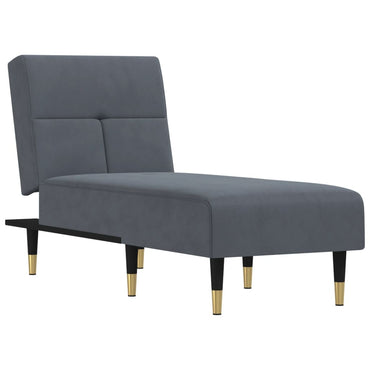 Chaiselongue Dunkelgrau Samt