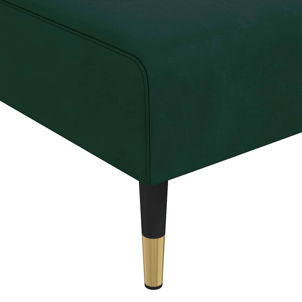 Chaiselongue Dunkelgrün Samt