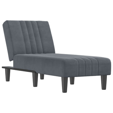 Chaiselongue Dunkelgrau Samt