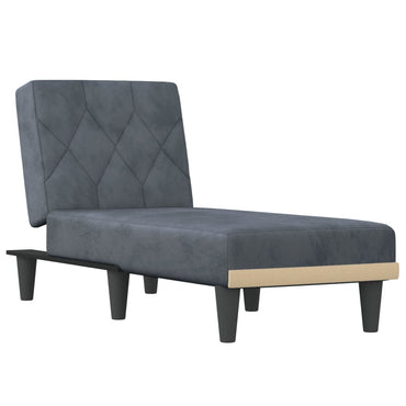 Chaiselongue Dunkelgrau Samt