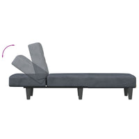 Chaiselongue Dunkelgrau Samt