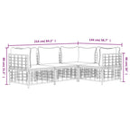 4-tlg. Garten-Lounge-Set mit Kissen Anthrazit Poly Rattan