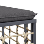 5-tlg. Garten-Lounge-Set mit Kissen Anthrazit Poly Rattan