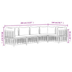 5-tlg. Garten-Lounge-Set mit Kissen Anthrazit Poly Rattan