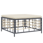 6-tlg. Garten-Lounge-Set mit Kissen Anthrazit Poly Rattan