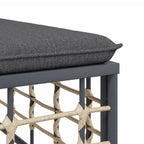 6-tlg. Garten-Lounge-Set mit Kissen Anthrazit Poly Rattan