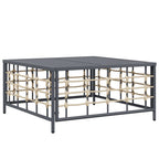 8-tlg. Garten-Lounge-Set mit Kissen Anthrazit Poly Rattan