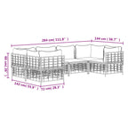 6-tlg. Garten-Lounge-Set mit Kissen Anthrazit Poly Rattan