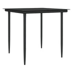 5-tlg. Garten-Essgruppe mit Kissen Poly Rattan und Stahl