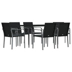 7-tlg. Garten-Essgruppe mit Kissen Poly Rattan und Stahl