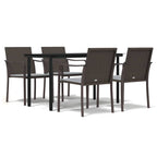 5-tlg. Garten-Essgruppe mit Kissen Poly Rattan und Stahl