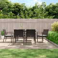 7-tlg. Garten-Essgruppe mit Kissen Poly Rattan und Stahl